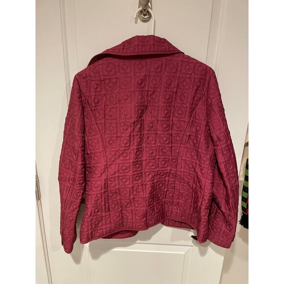 Jones New York collection burgundy quilted jacket medium - Picture 2 of 4